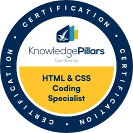 HTML and CSS Coding Specialist Certification Badge